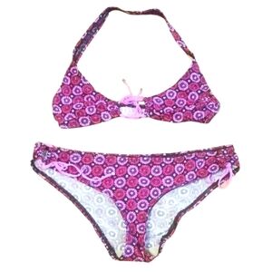 GAP Pink and Black Floral Bikini